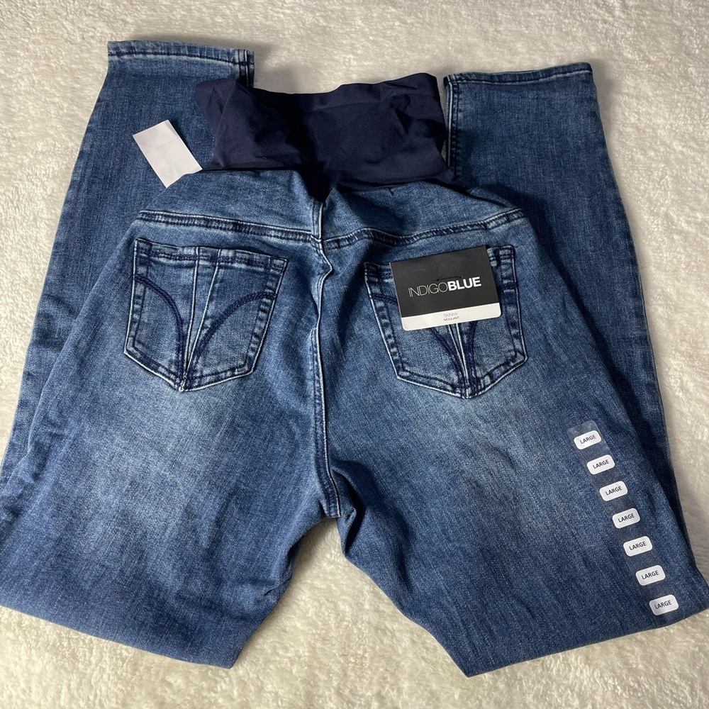 Indigo Blue Women's Maternity Jeans Size Large Skinny